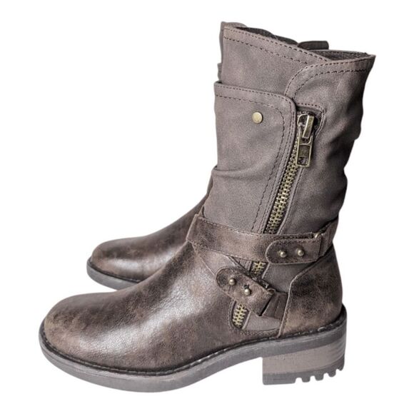 NWOB CARLOS BY CARLOS SANTANA Sawyer Brown Leather Mid Calf Boot Size 5.5 - Picture 2 of 8